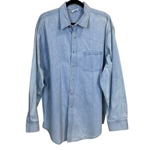 Crystal Springs Mens Denim Button Up Shirt XL USA
